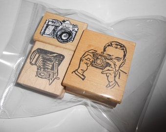 Camera Photography theme rubber stamps lot, for junk journals scrapbooking +