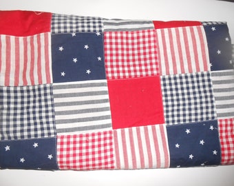 Red White Blue patchwork fabric yardage 3 yards