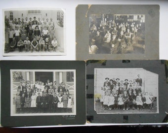 4 vintage antique school classroom photographs photo