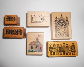 lot of vintage rubber stamps for crafting, junk  journals +more...C