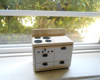vintage wood doll house kitchen stove, made in Germany.....C