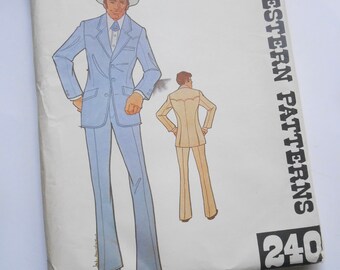 Authentic Pattern 240 Western men's suit jacket + pant size 38. 32