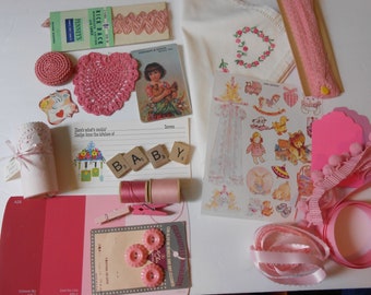 crafter's lot for scrapbooks, junk journals and more PINK theme