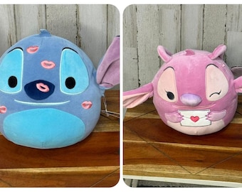 NWT Disney Squishmallows Lilo & Stitch Valentine's Day Plush Set 8"