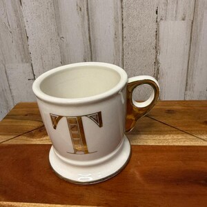 Anthropologie Gold Monogram Mug Letter T Antique-Inspired image 2