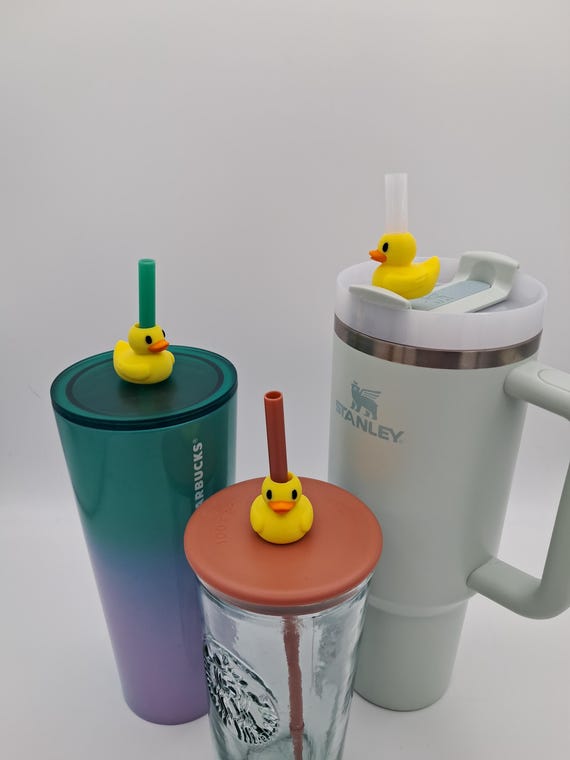 Cute Rubber Duck Straw Topper – 3D Printed Cup Accessory for All Ages