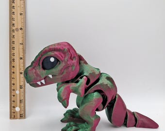 3D Printed Large Articulated T-Rex – Poseable Dinosaur Toy | Fidget Collectible -Desk Display -Gift for Dino Lovers -Custom Colors Available