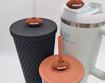 Sports Fan Football Straw Topper – Football Drink Charm for Tailgates & Parties