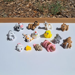 3D Printed Articulated Farm Animal Fidget Toys – Cow, Pig, Horse, Chicken, Goat, Mouse, Cat, Dog, Bunny – Sensory Toy Set for Kids