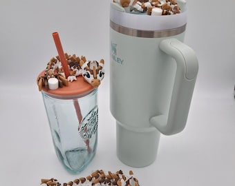 S’mores Dragon Straw Topper – 3D Printed | Cute Campfire Cup Accessory | Marshmallow Chocolate Graham Dragon