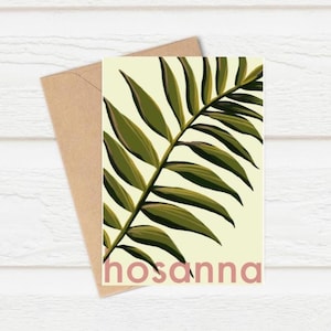 Cartão de Páscoa Hosana | Saudação Cristã de Páscoa | Cartão de Domingo de Ramos | Escritura de Mateus 21:9 | Cartão de Fé | Cartão com Versículo Bíblico