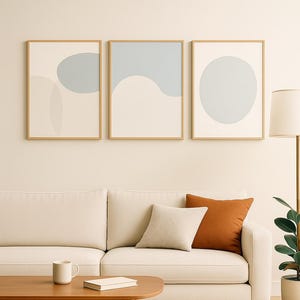 Arte murale astratta scandinava | Poster minimalisti stampabili | Download digitale | Set di 3 | Arredamento moderno | Stampe digitali
