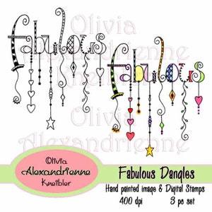 Fabuloso sello digital Dangles e imagen pintada uso personal y comercial limitado