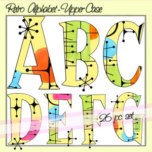 Retro Alphabet Upper Case - Personal and Limited Commercial Use
