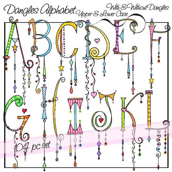 Dangles Alphabet Upper & Lower Case - Personal and Limited Commercial Use