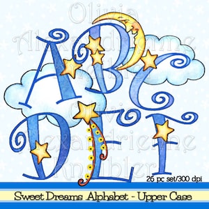 Sweet Dreams Alphabet Upper Case - Personal and Limited Commercial Use