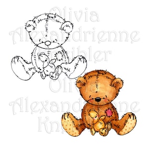 ¡Venta! Hush Little Baby Raggedy Bear Sello Digital y Versión Pintada a Mano - Personal y Comercial