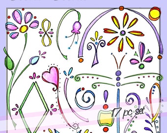 Sale! Doodad Doodles Downloadable Clip Art - Personal and Limited Commercial Use