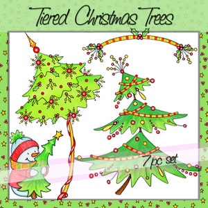 Arbres de Noël plusieurs niveaux téléchargeables Clip Art - personnels et utilisation commerciale Ltd