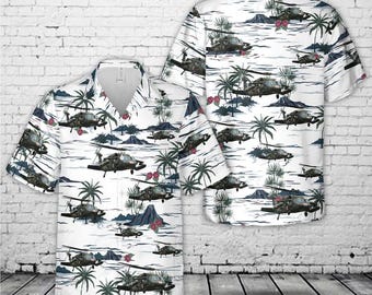 Camisa hawaiana de helicóptero de rescate militar, camisa Aloha de evacuación médica aérea, camisa tropical de aviación con botones, regalo para veteranos