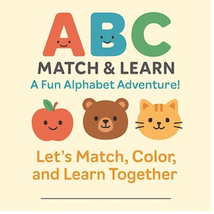 Jogo de correspondência do alfabeto para crianças | Letras de animais para impressão | PDF para pré-escola e aprendizagem de bebês