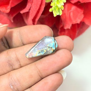 Multi Purple Flashy Labradorite Cabochon: Coffin Shape Pendant Stone