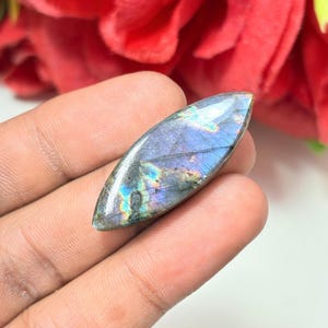 Multi Purple Labradorite Cabochon: 32 Carat Marquise Gemstone