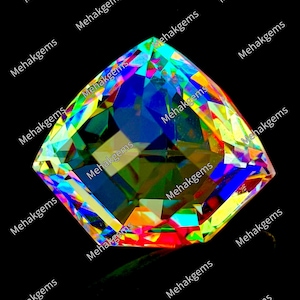 Losse edelsteen met natuurlijk mystic topaasschild – Rainbow Fantasy Cut voor hanger (47. karaat)