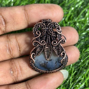 Onyx Heart Wire Wrap Pendant: Copper Love Necklace