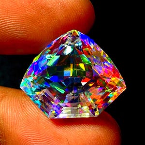 36.Ct Mystic Topaz Loose Gemstone – Rainbow Kaleidoscope Prism Cut