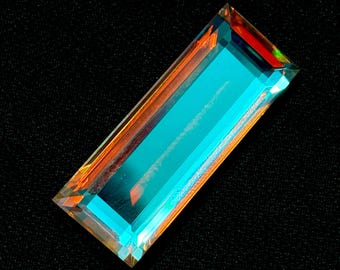 40 Ct Rainbow Mystic Topaz Gemstone, Jewelry Making, Iridescent Rectangle Cut