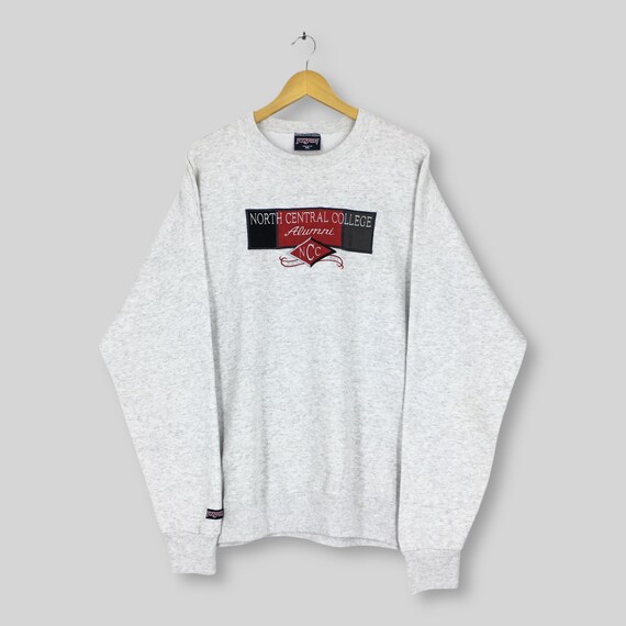 Vintage 90s North Central College Gray Sweatshirt XLarge NCC Central College Alumni Logo Crewneck North Central Cardinals NCAA Sweater XL