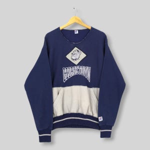 Vintage 90s Georgetown Hoyas NCAA Sweatshirt Medium GU Georgetown Hoyas Embroidered Logo Sweater Georgetown University Pullover Size M