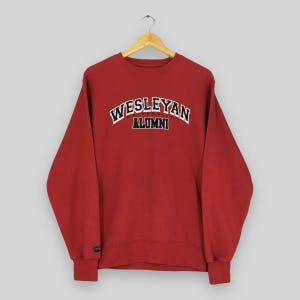 Vintage Wesleyan University Red Sweatshirt Small Wesleyan University Alumni Embroidery Spell Out Crewneck Wesleyan College Sweater Size S