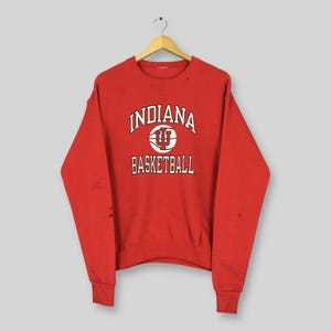 Vintage 90s Indiana Hoosiers NCAA Sweatshirt Medium IU Indiana Basketball Spell Out Logo Sweater Indiana University Bloomington Crewneck M