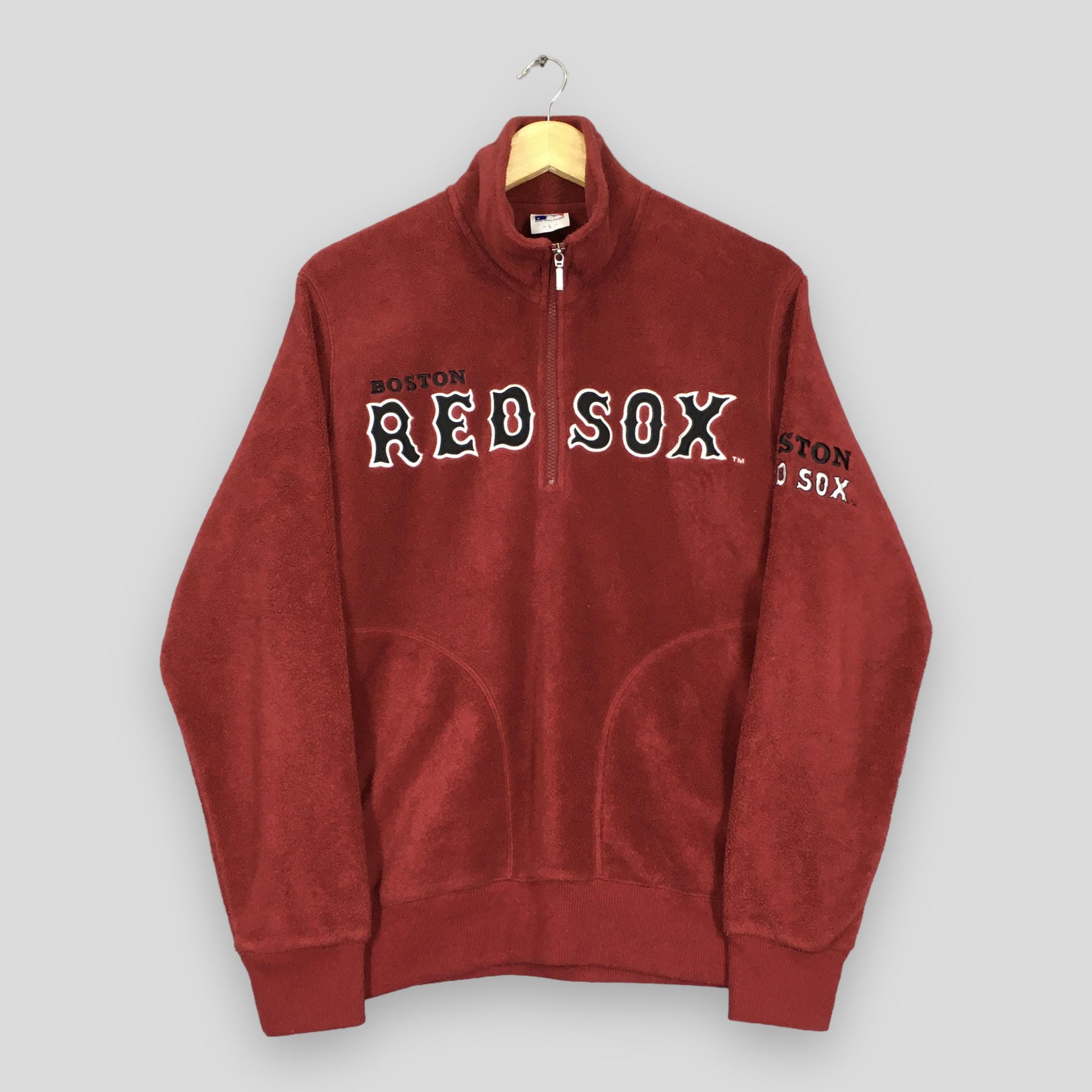 RED SOX レッドソックス ハーフジップフリース【L】MLB ボルドー
