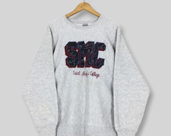 Vintage 90s Saint Mary's College Sweatshirt XLarge SMC College Saint Mary's College Embroidered Crewneck Saint Mary's Gaels NCAA Sweater XL