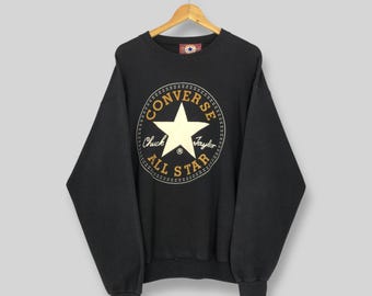 Sudadera Converse All Star vintage de los 90, talla L. Sudadera Converse All Star con logo estampado. Jersey Converse Chuck Taylor. Sudadera Converse de cuello redondo, talla L.