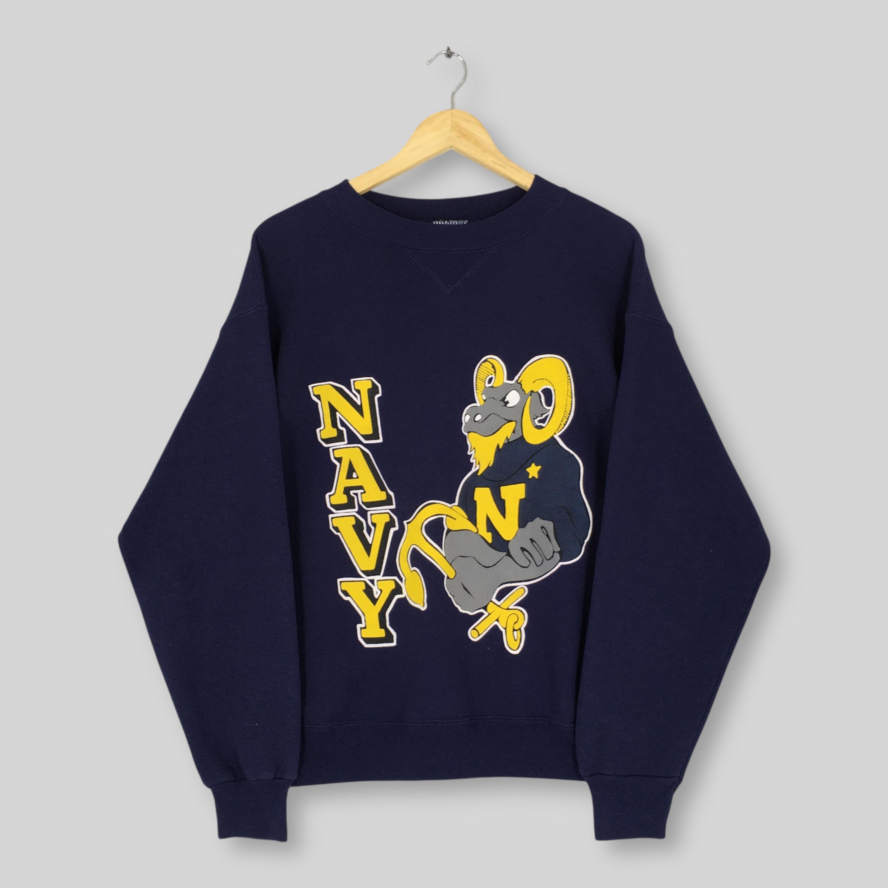 Vintage 90s Navy Midshipmen NCAA Sweatshirt Medium Navy Bill the