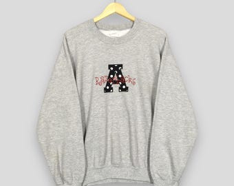 Sudadera vintage de los Arkansas Razorbacks de la NCAA, grande, Y2K, con el logotipo bordado de los Arkansas Razorbacks, gris, cuello redondo, talla L.