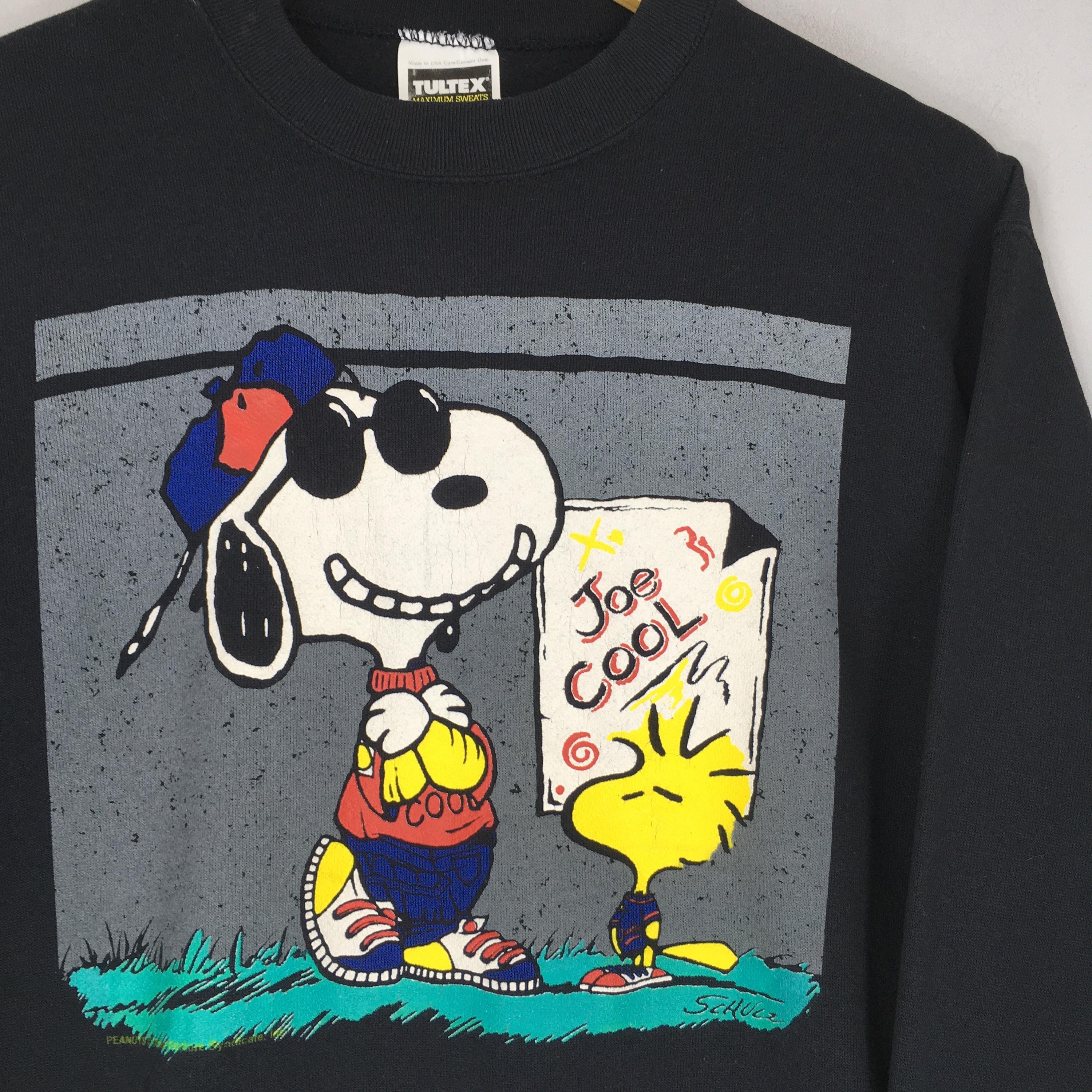 Vintage 90s Peanuts Snoopy Joe Cool Sweatshirt Medium Joe Cool 