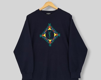 Vintage Yves Saint Laurent Sweatshirt Medium 90's Ysl Flag