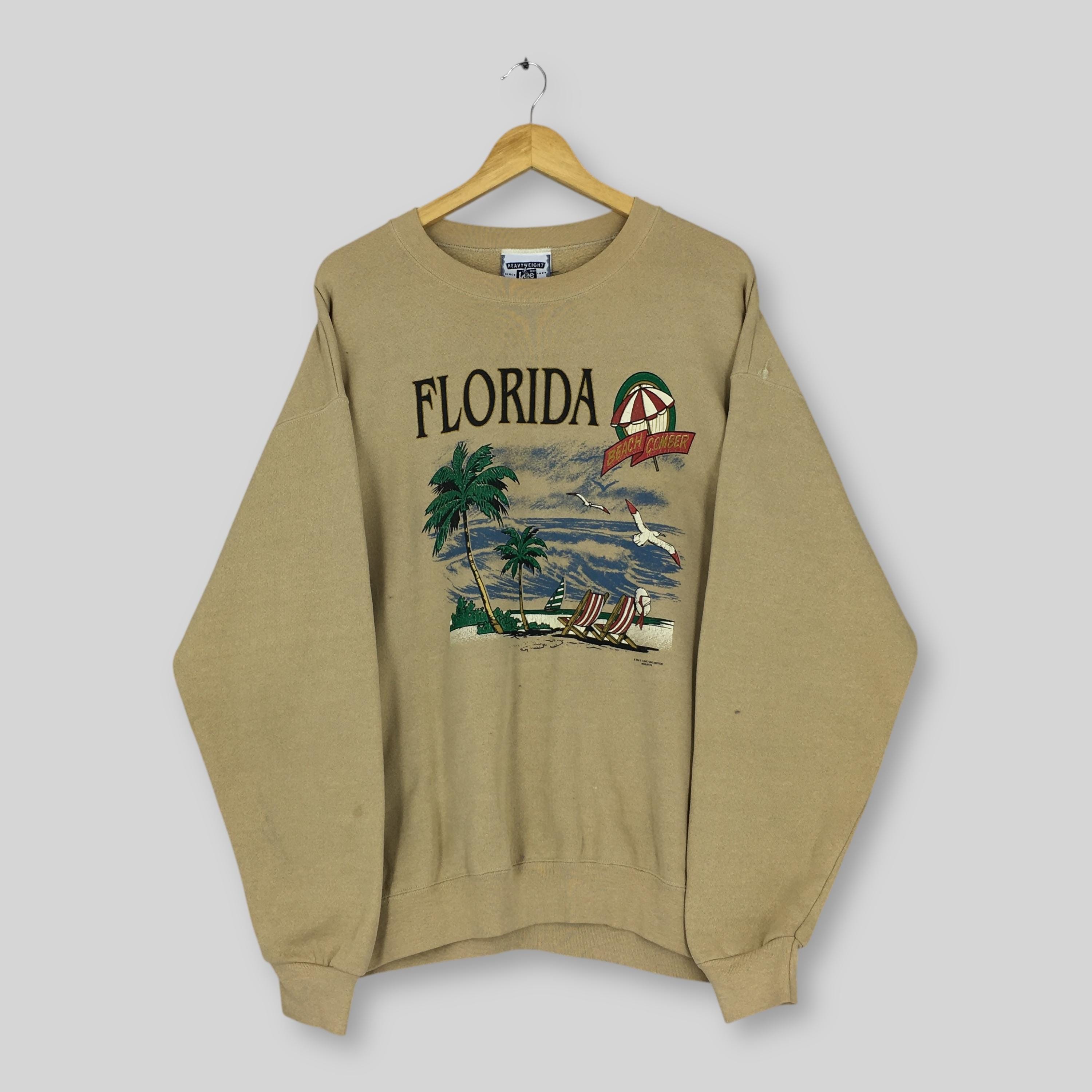 Vintage 90s Florida Beach Brown Sweatshirt Xlarge Beachcomber 