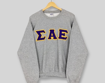 Vintage Sigma Alpha Epsilon grijs sweatshirt medium Sigma Alpha Epsilon ΣΑΕ trui Noord-Amerikaanse Griekse letter Social College ronde hals maat M