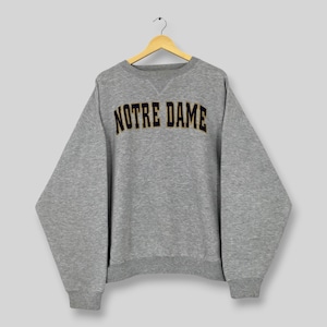 Vintage University of Notre Dame Sweatshirt XXLarge Notre Dame Embroidery Spell Out Sweater Notre Dame Fighting Irish NCAA Crewneck Size XXL
