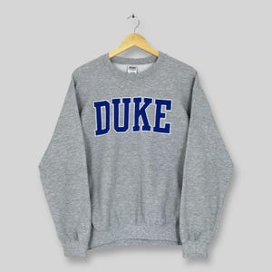 Vintage Duke University Gray Sweatshirt Medium Duke University Printed Spell Out Sweater Duke Jumper Duke Blue Devils NCAA Crewneck Size M