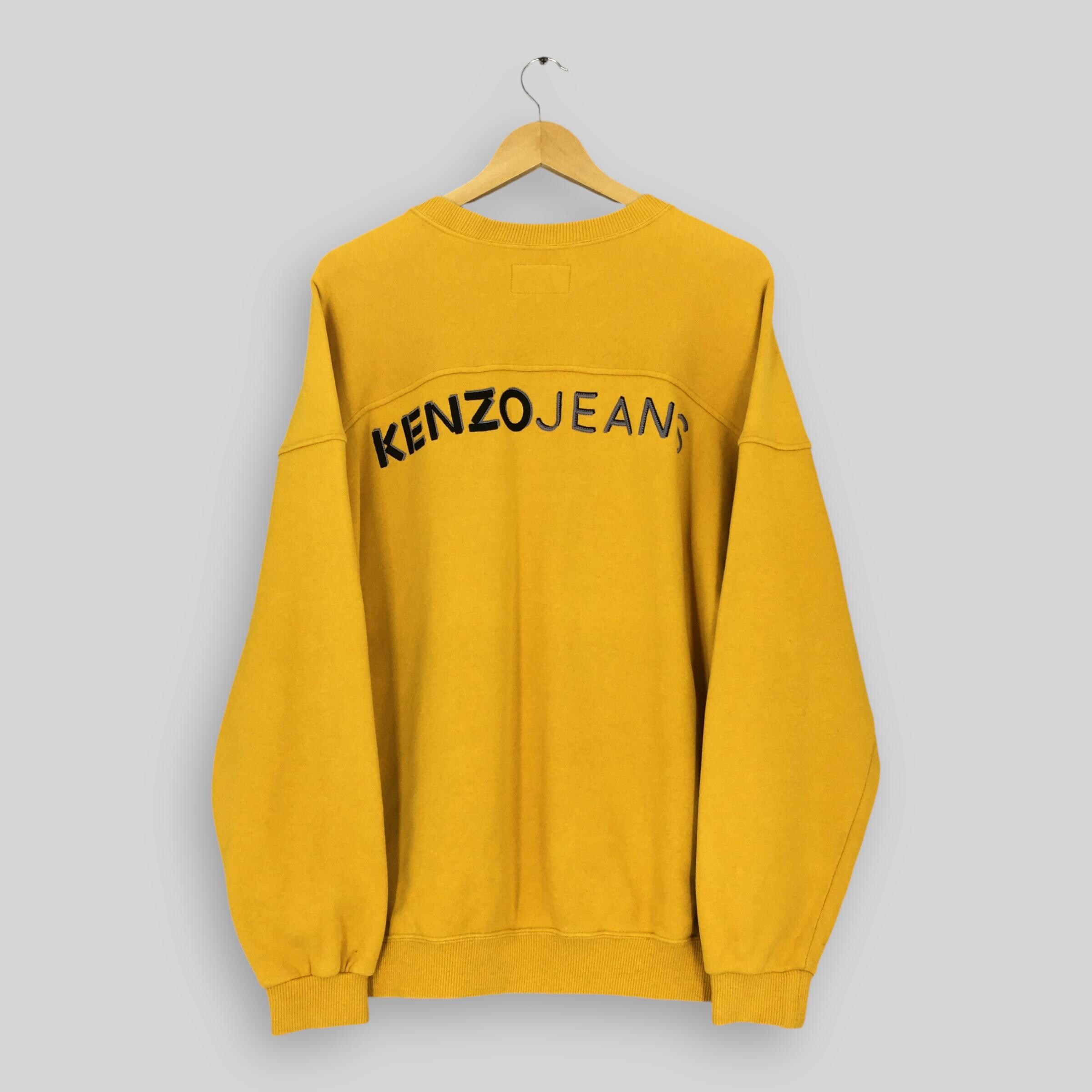 Vintage Kenzo Jeans Yellow Sweatshirt Large Kenzo Jeans 