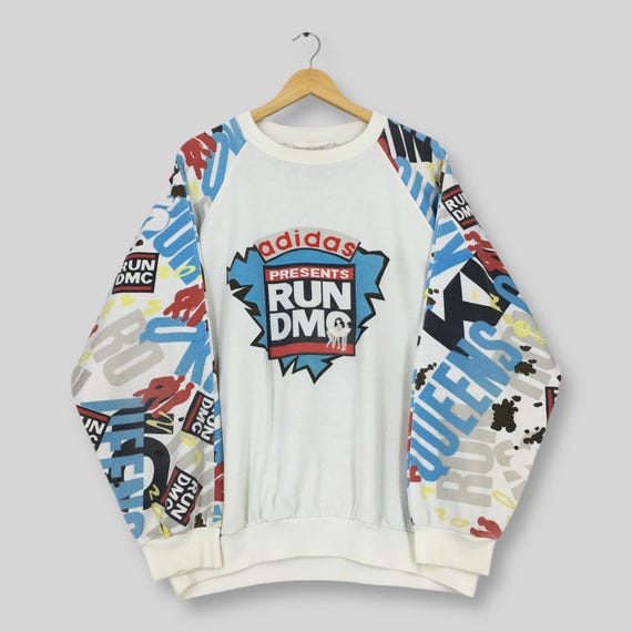 RARE Vintage Adidas Run DMC Hollis Crew Sweatshirt Large 1985