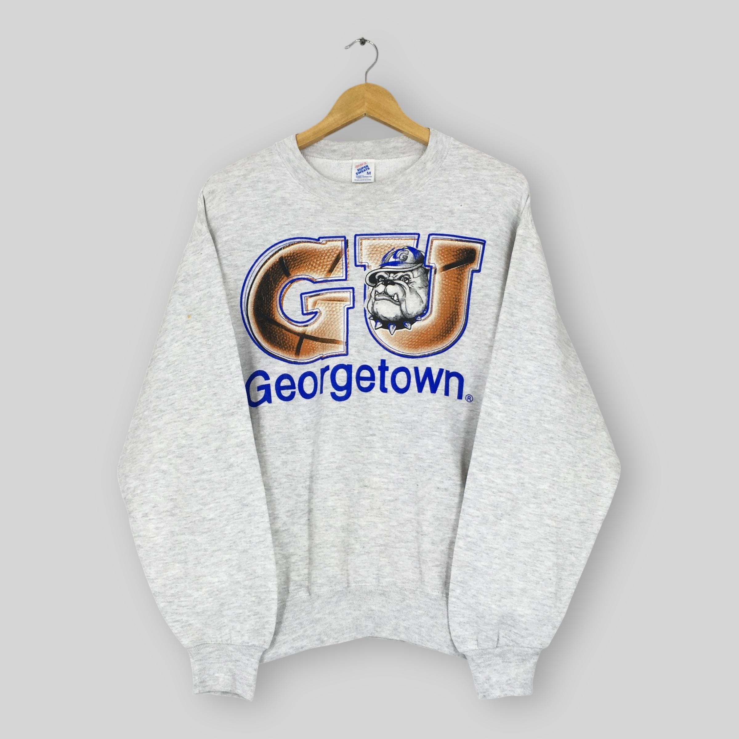 Vintage 90s Georgetown University Gray Sweatshirt Medium GU 