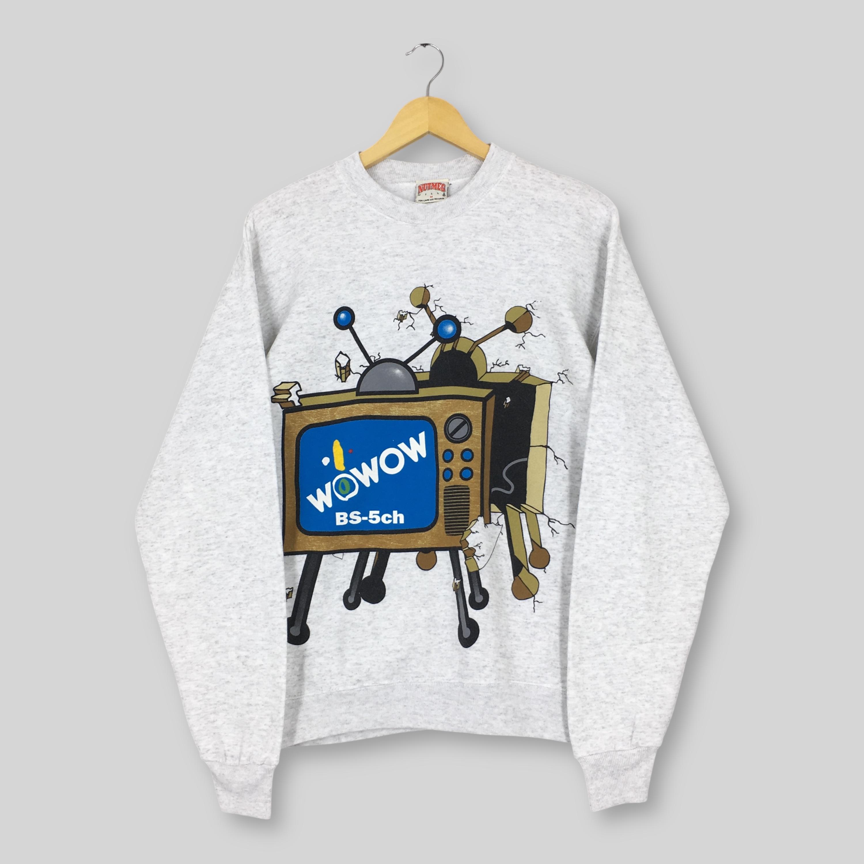 Vintage 90s WOWOW Bs-5ch Tv Show Japan Sweatshirt Medium